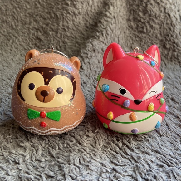 Squishmallows Other - Squishmallows 2024 Fifi the Fox & Hans the Hedgehog Christmas Ornaments. NWOT.